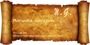 Maruska Gerzson névjegykártya